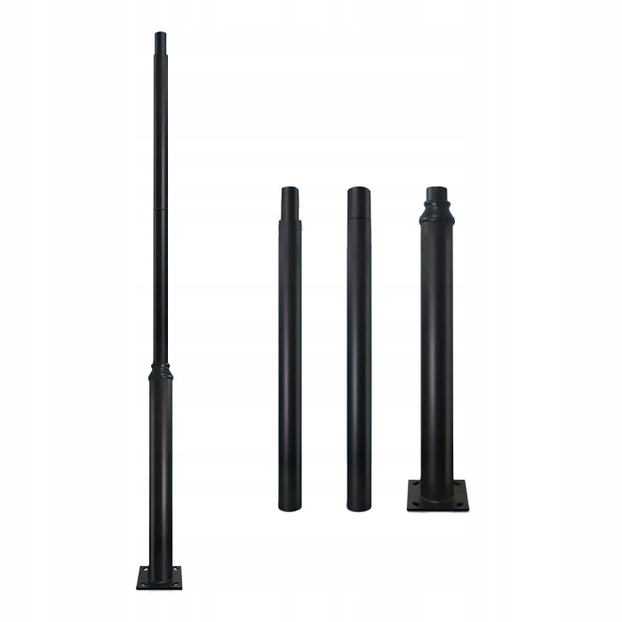 Osvětlovací sloupek pro kamery Lamp Monitorovací 3 m S Revizí Černý