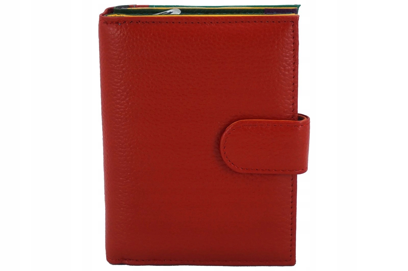Prostorná barevná dámská kožená peněženka červená