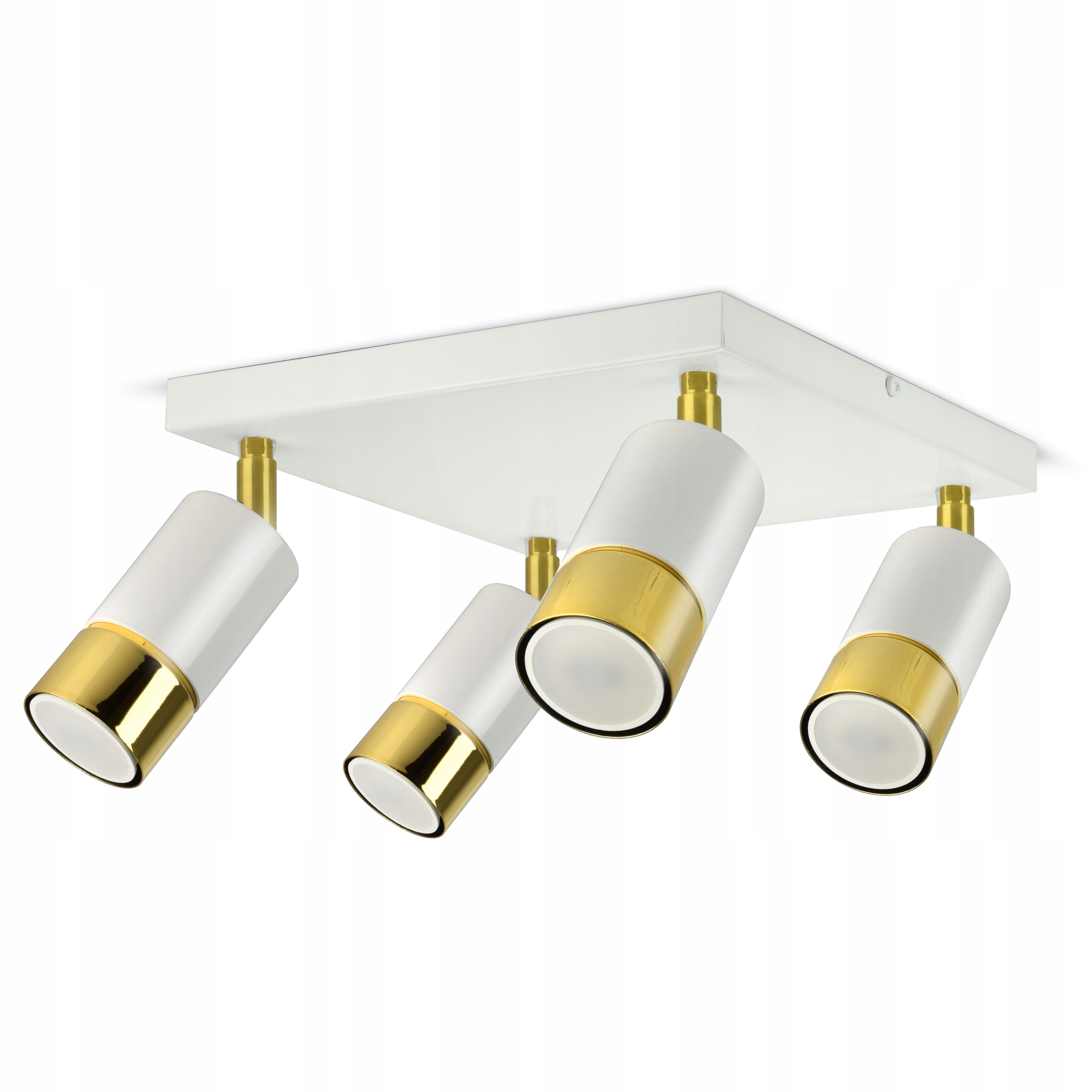 

Lampa Sufitowa Spot Tuby Metal Biała Złot Led GU10
