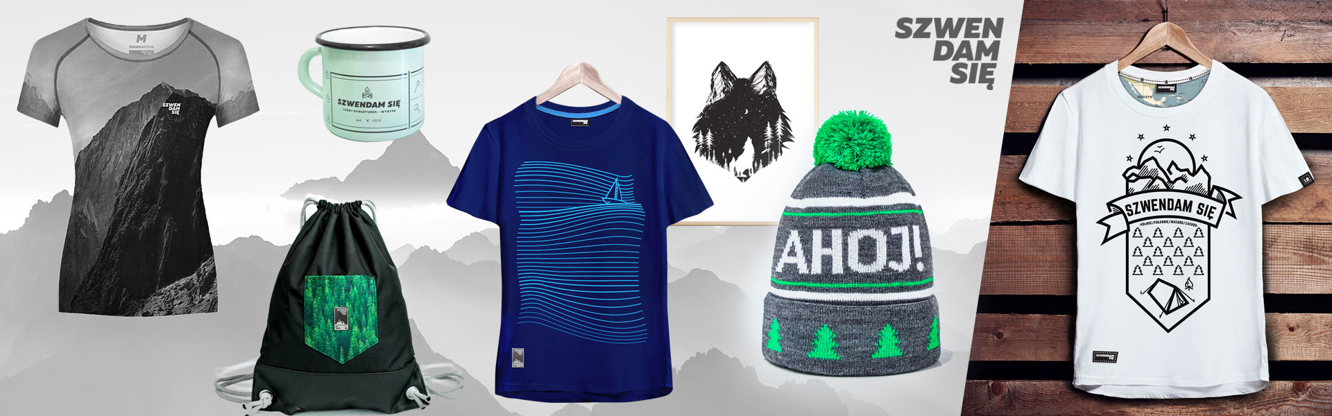 Koszulka turystyczna męska WILK OBOZOWISKO khaki L Materiał dominujący bawełna