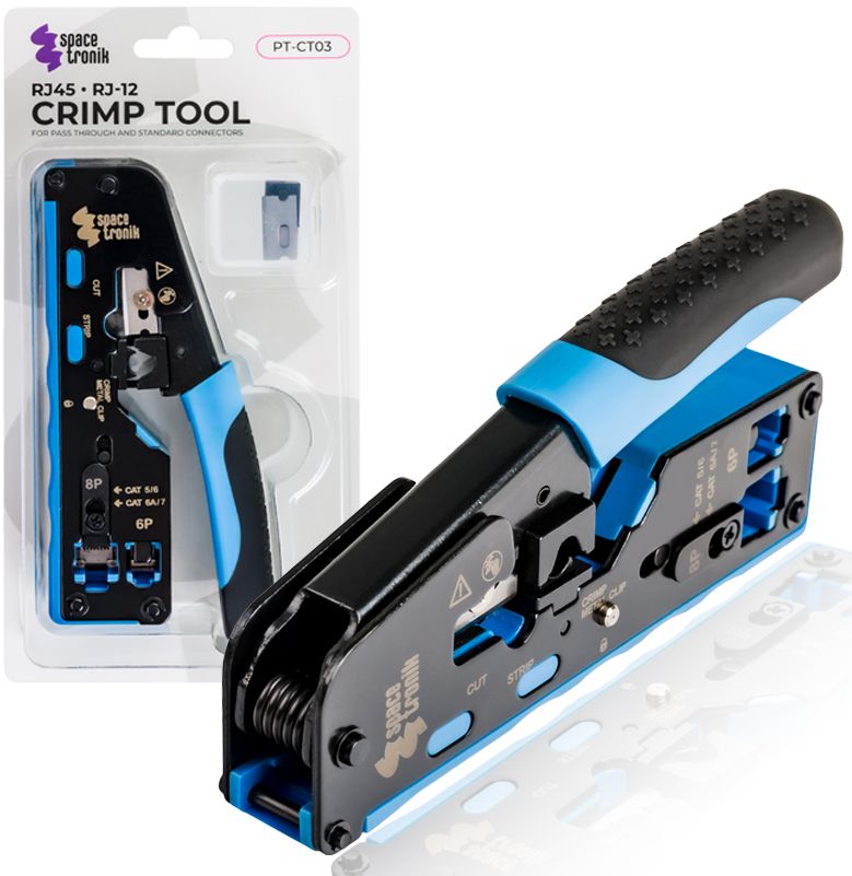 Zaciskarka Zaciskacz Wtyków LAN RJ RJ45 RJ11 RJ12 PT-CT03 Spacetronik