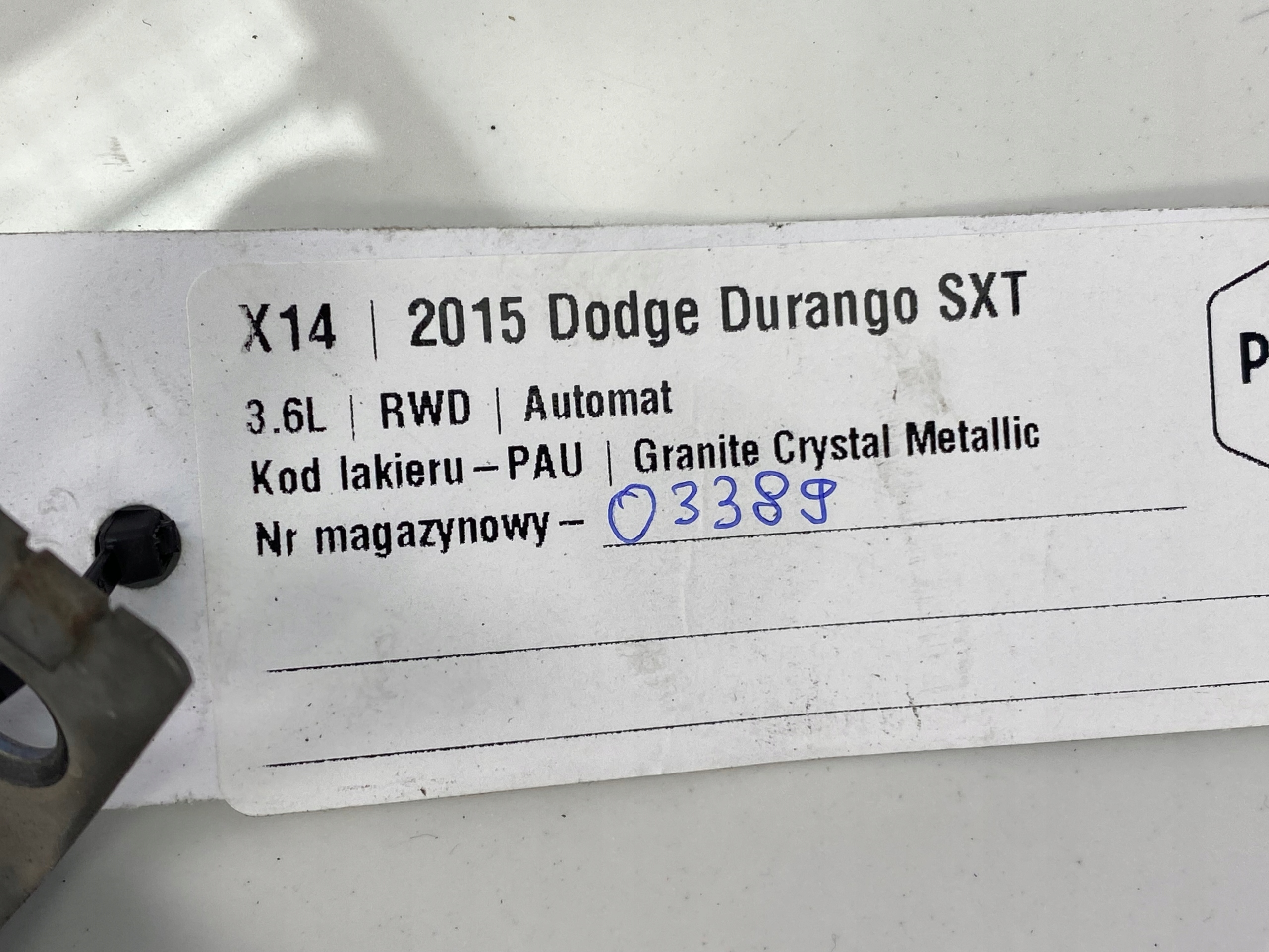 wiring pipe hose Dodge Durango 3.6L 2014+ USA