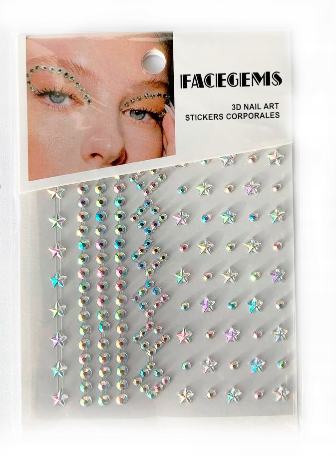 KRYSZTAŁKI NAKLEJKI TWARZ CYRKONIE DIAMENCIKI 3D