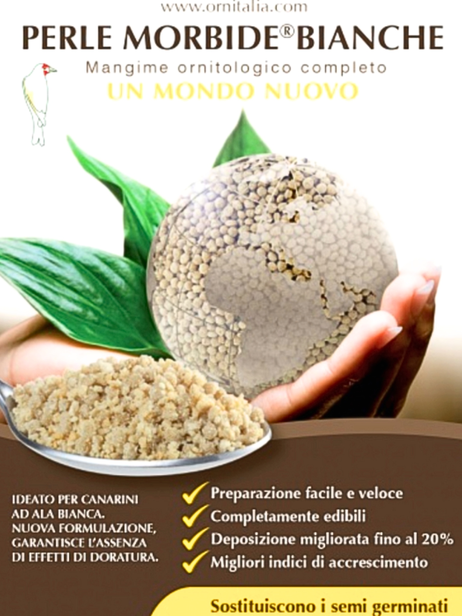 Levně Ornitalia Lahodné přírodní klíčky v kuličkách pro papoušky 800g