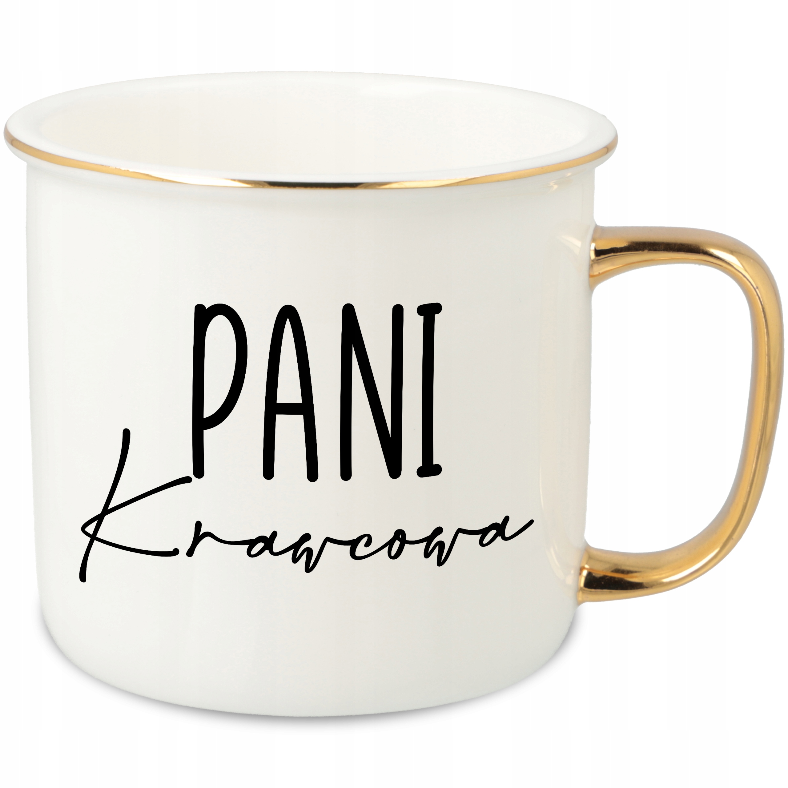 Hrnek Ucho Forma Zlatý Porcelánový Retro 280ML Dárek Pro Krejčovské Vzory