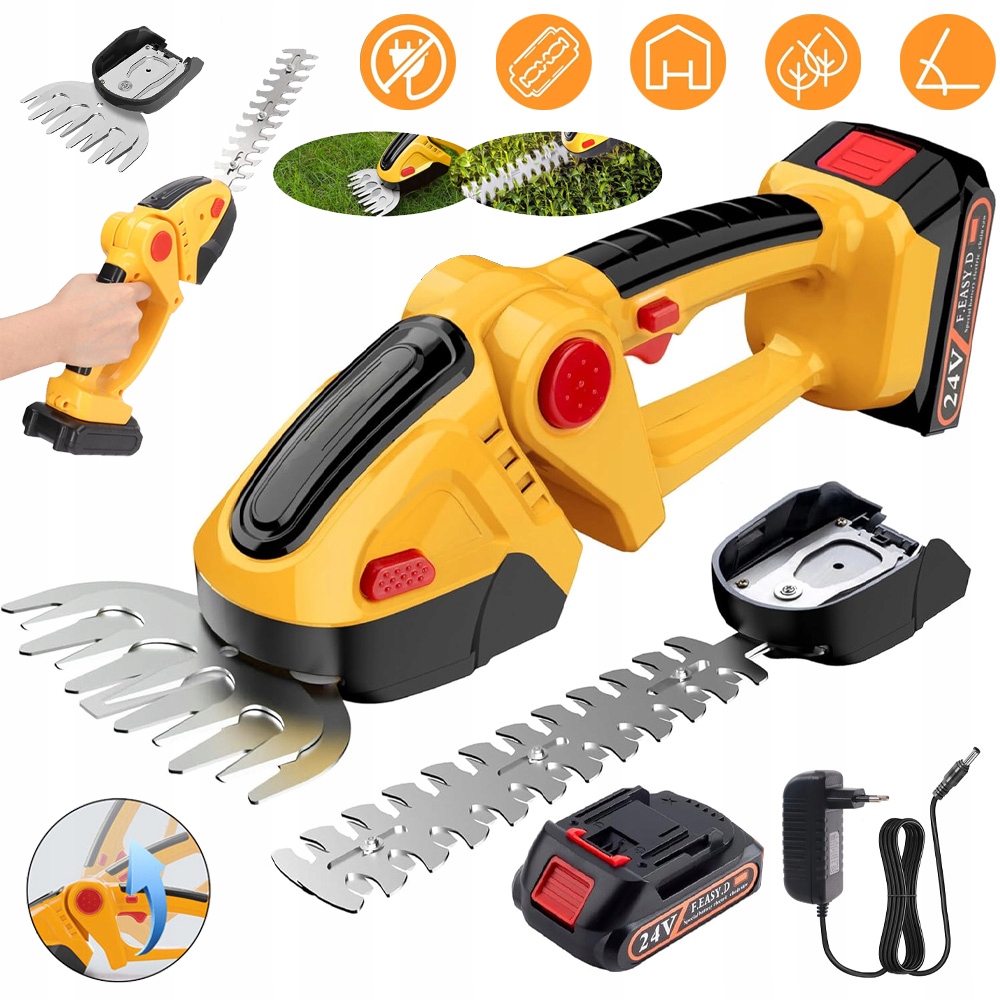 Nůžky Na Živý Plot Trávy Pro Stříhání Akumulátorových Větví 2V11500MAH Žluté