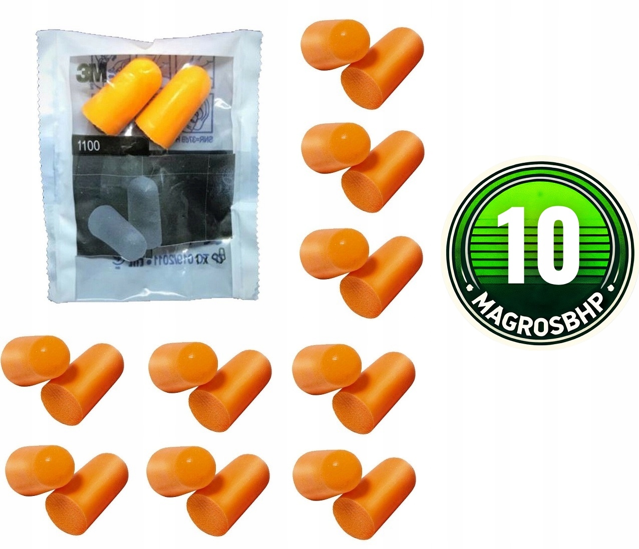 Zatyczki Stopery Do Uszu Do Spania 3M 10Par Oryginał 3M Naklejka Magros10