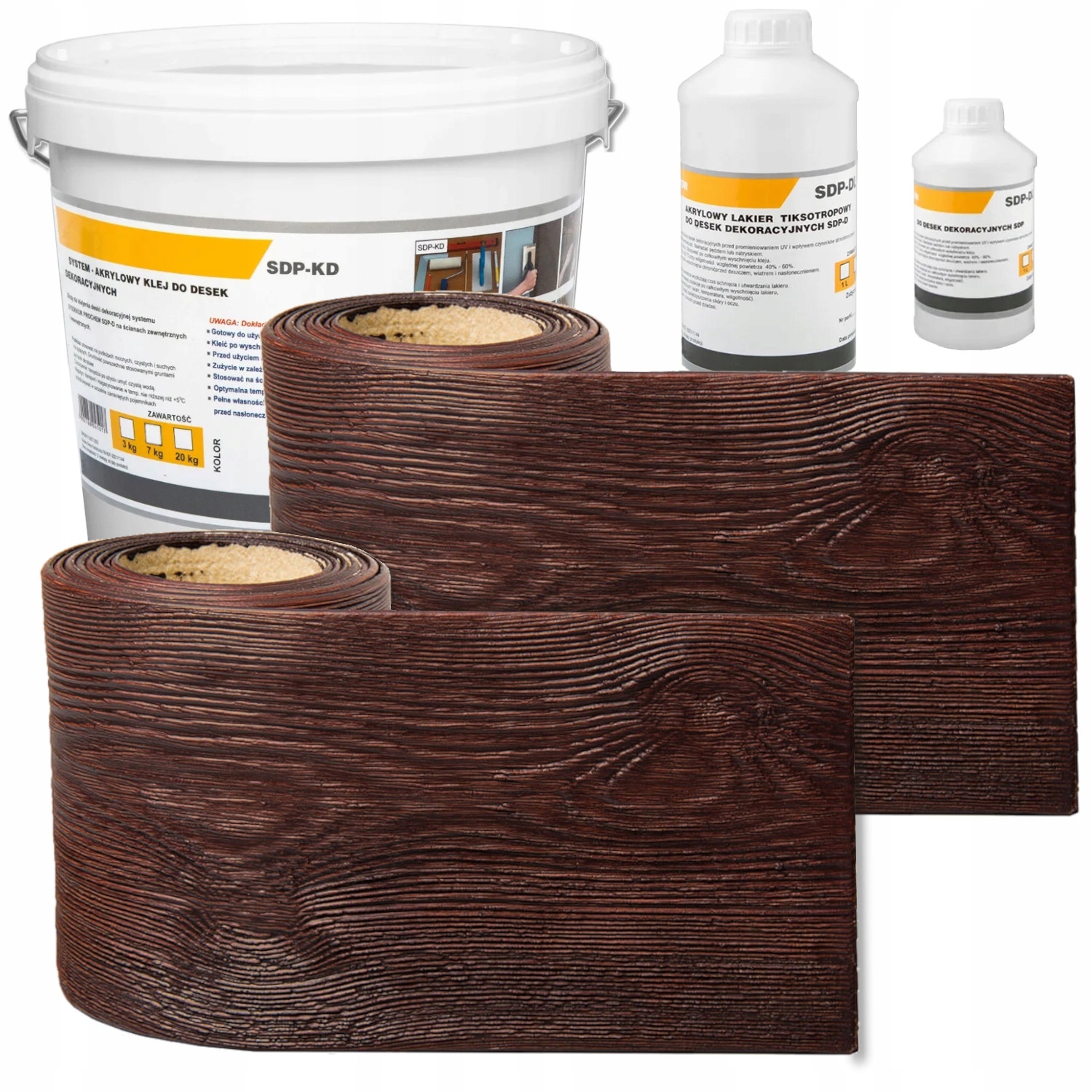 Fasádní deska Elastická imitace dřeva 3D Mahagon Sada 0,83 m²