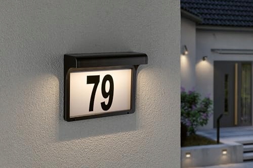 Lampa Zewnętrzna LED Solarowa Numer Domu Czarna Kwadratowa IP44 PAULMANN — miniatura 5