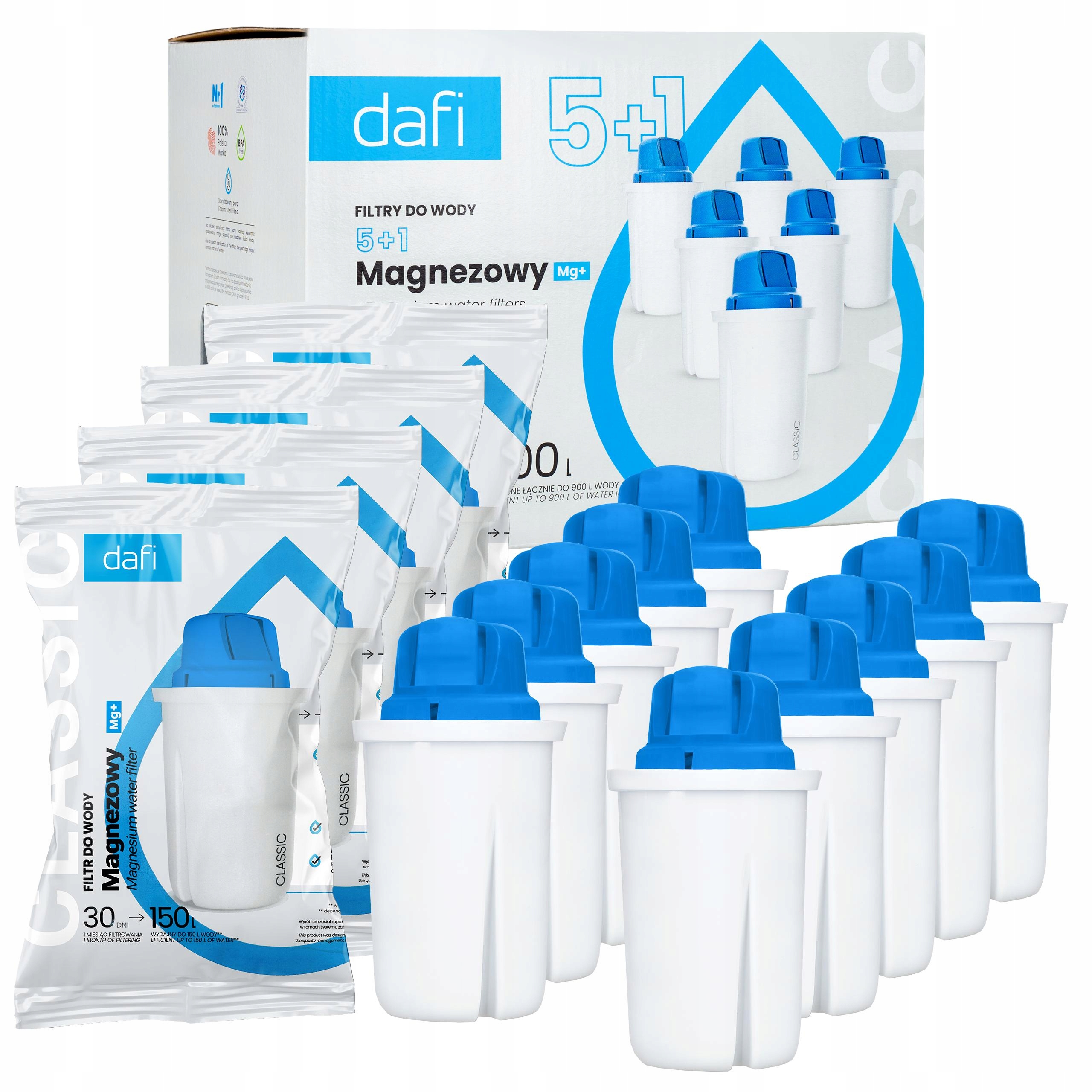 Filtr Dafi Classic Mg+ magnezowe do dzbanka szklanego Dafi Crystal 10 szt