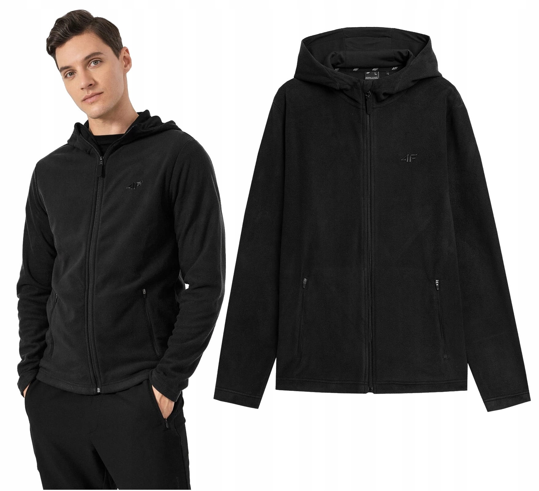 

Bluza Polar Męski 4F PLM351 Czarny Rozpinany XXL