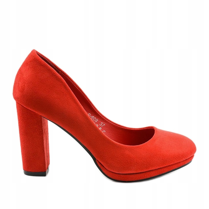 

Czerwone Skóra ekologiczna Buty Czółenka r.36