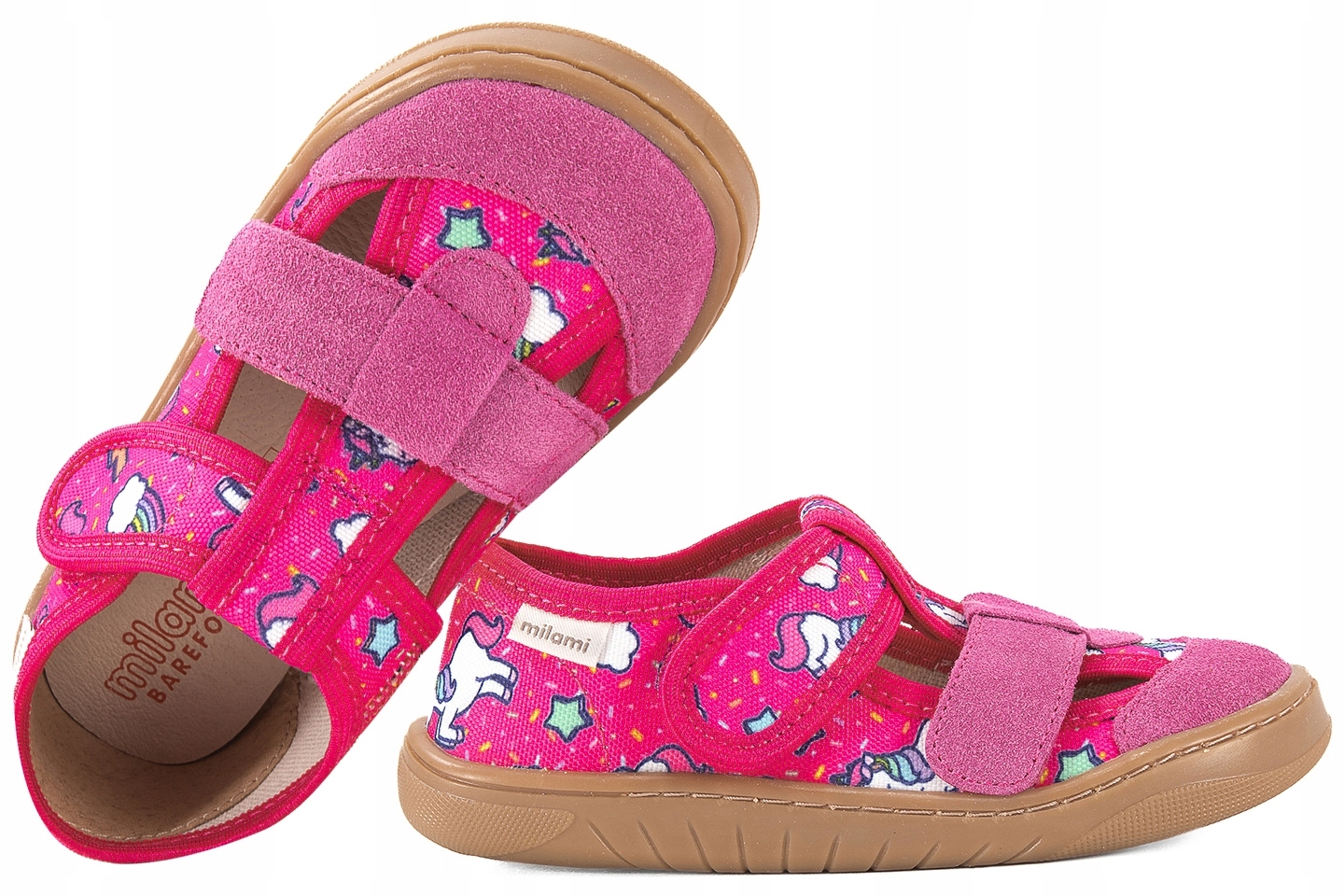 Milami BF10C-BR-59 Barefoot Tekstylno-skórzane Półbuty Sandały Domowe Kapci
