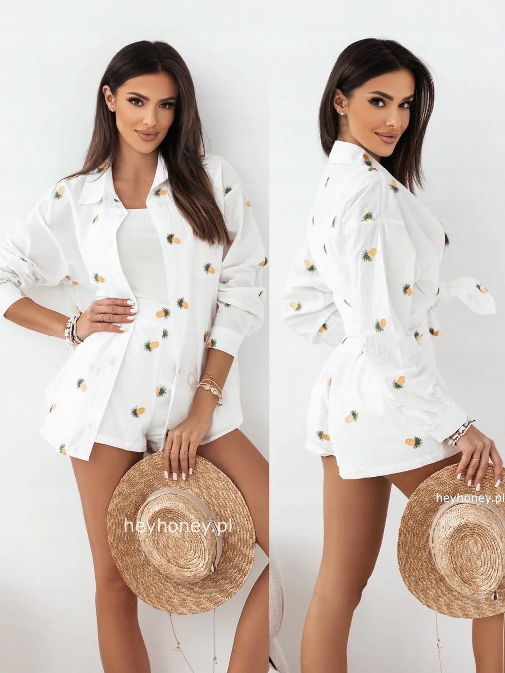 2-dílný set bavlněné košile a kraťasy Pineapple S/m