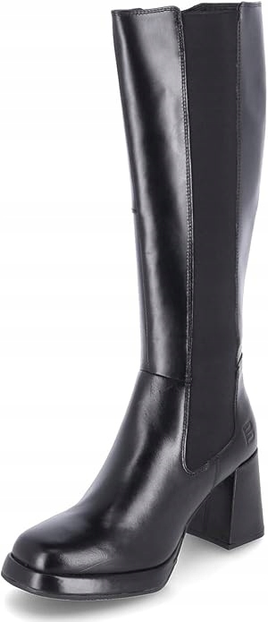 Bagatt Černé Klasické Kozačky Z Přírodní Kůže Na Kostce 42 J0C