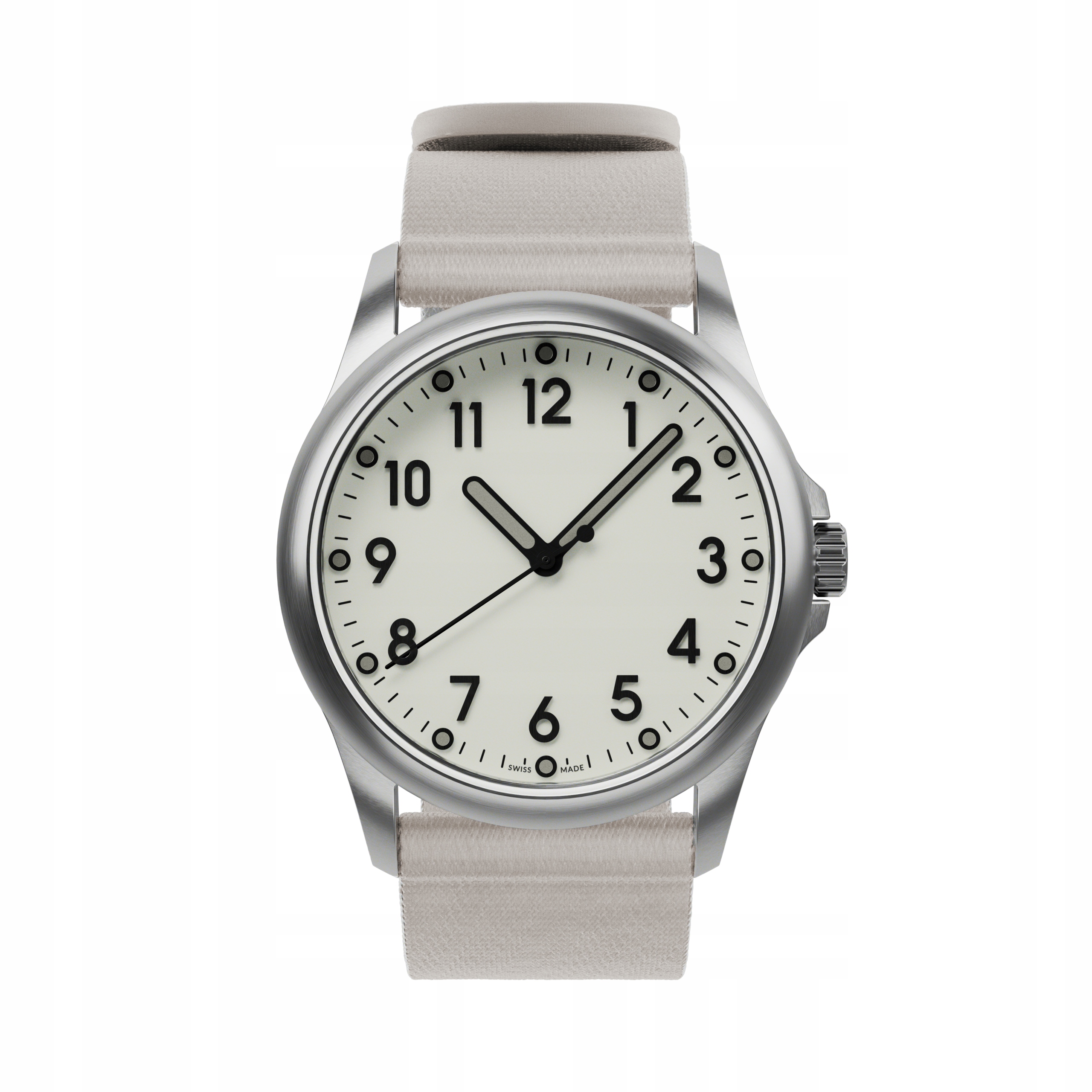 Pánské hodinky a dámské hodinky Mudita Radiant Natural White, řemínek bílý 32 mm