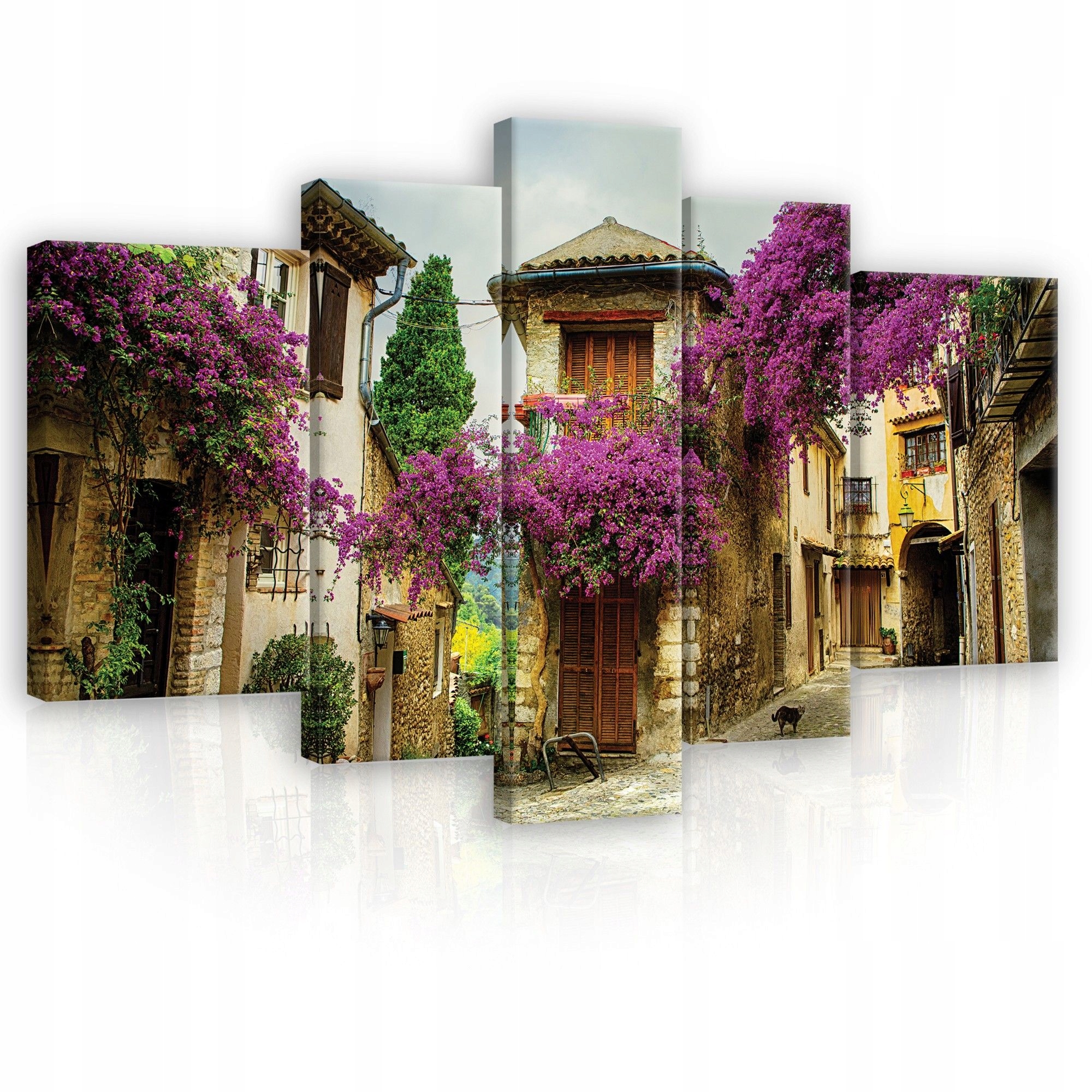 Obraz 170x100 Ulička ulička květiny město léto kamenné zdi