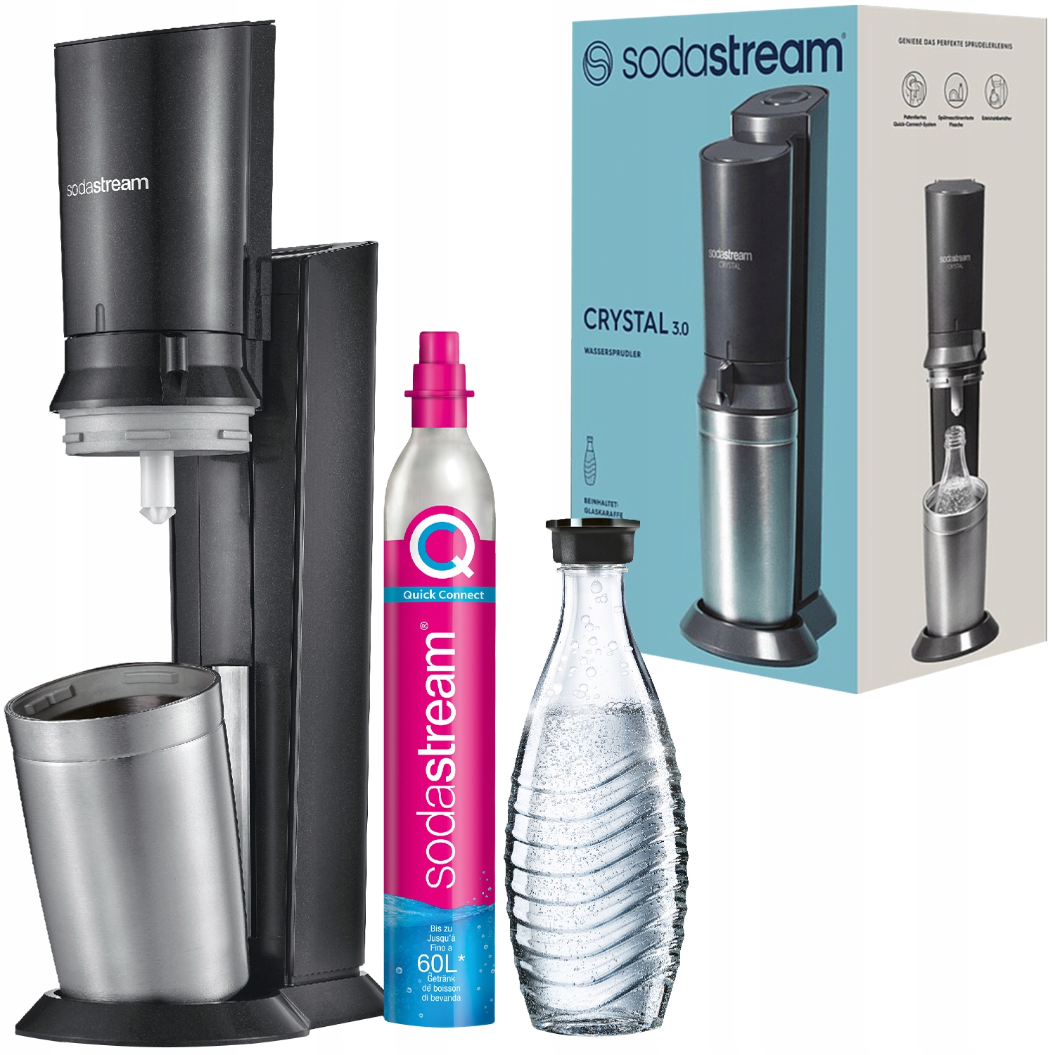 Saturator Do Wody Sodastream Crystal Nabój CO2 Szklana Karafka Butelka