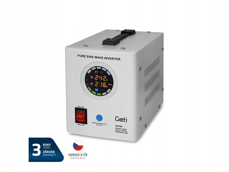 Zdroj záložní Geti GEP500 sinus 500W (800VA)