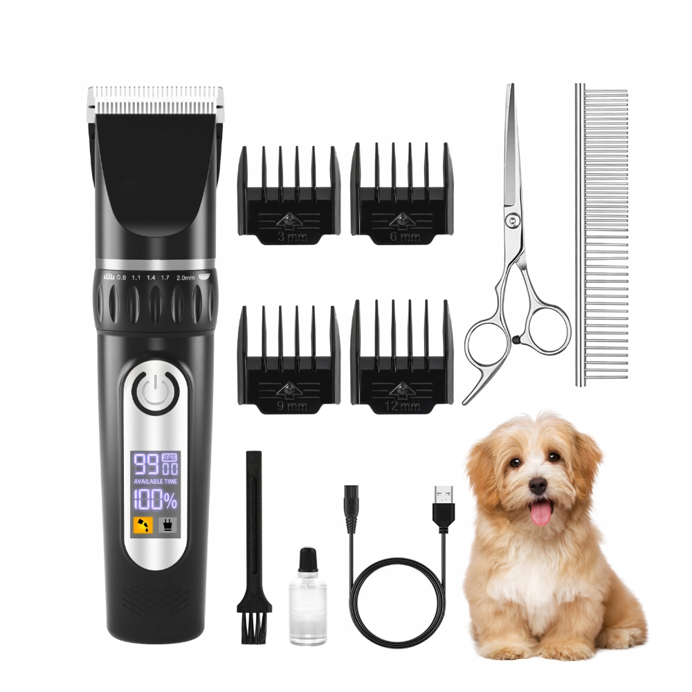 Levně Zastřihovač Vlasů Pro Zvířata LCD Zastřihovač Tlapek Pro Kočky A Psa