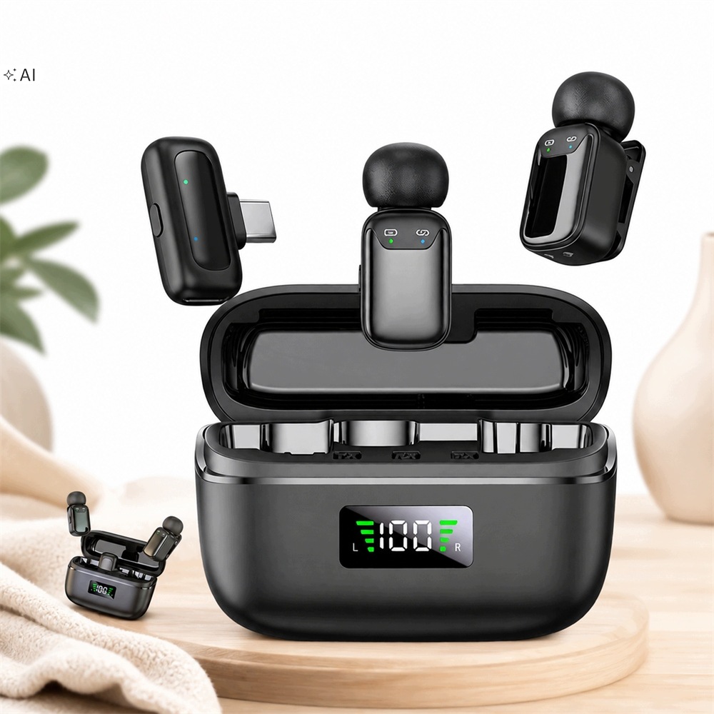 Bezdrátový kravatový mikrofon mini Usb Usb-c černý pro počítač