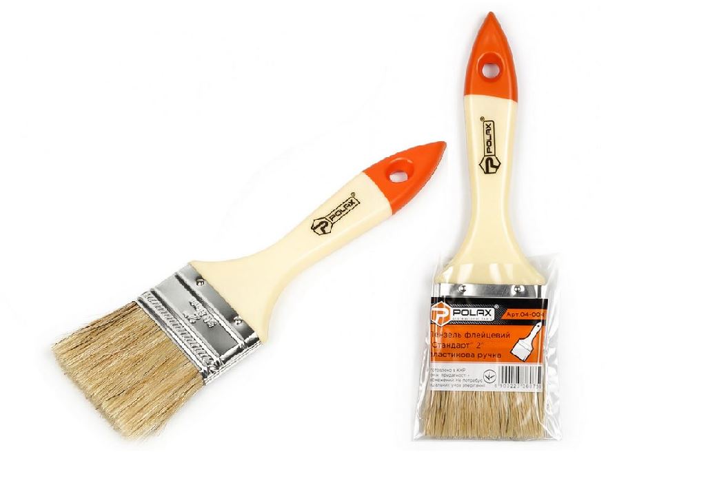 PĘDZEL PŁASKI Z PLASTIKOWĄ RĄCZKĄ STANDART 2" 50MM POLAX 04-004