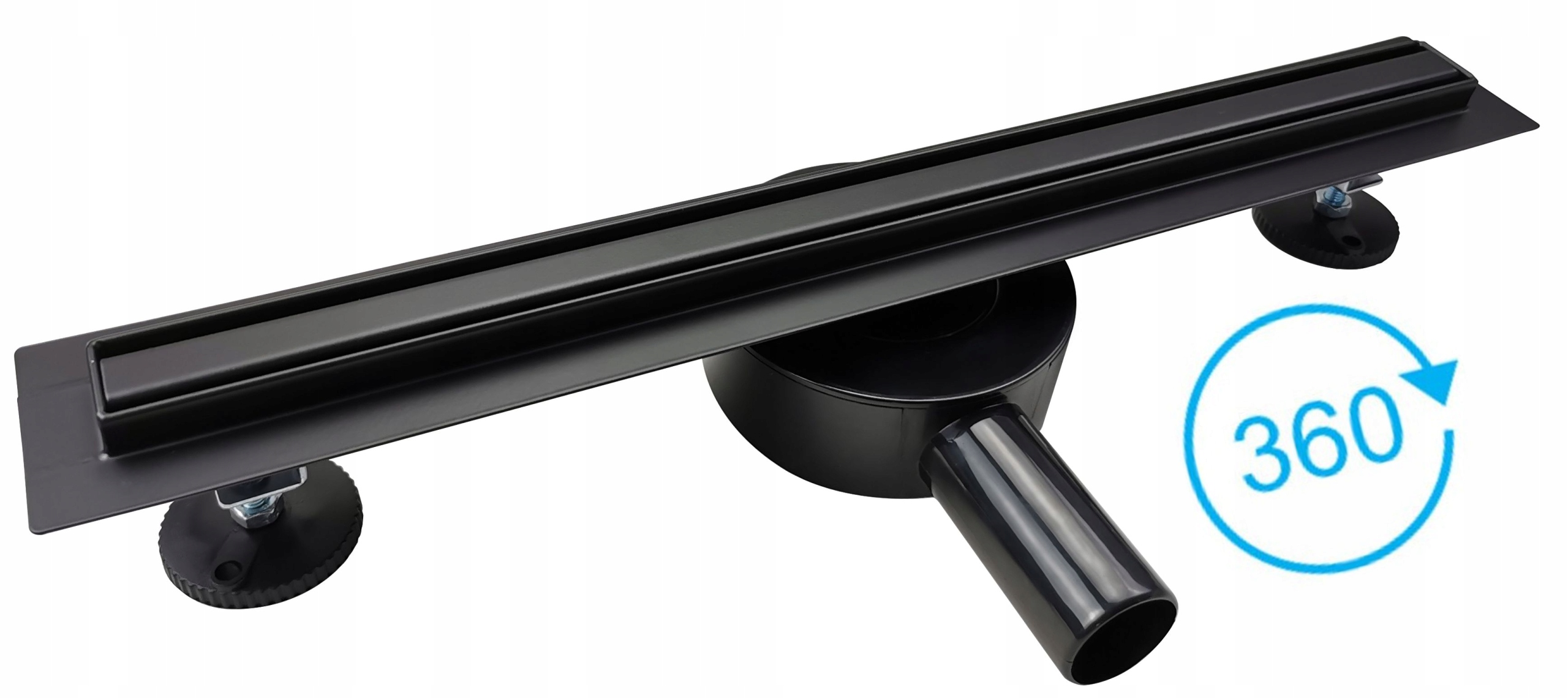 ODPŁYW LINIOWY SLIM 80 CZARNY WĄSKI OBROTOWY Marka Bw-Tech