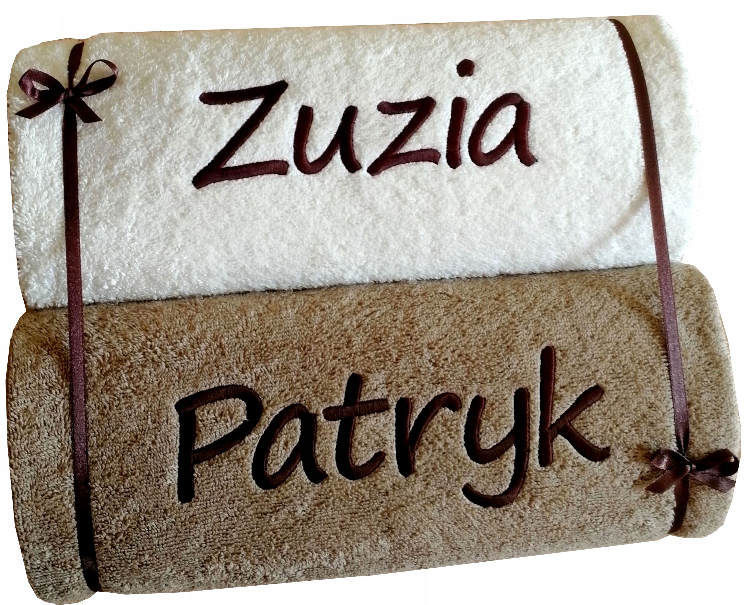 

2x Ręcznik z Napis imię dla dwojga Święta