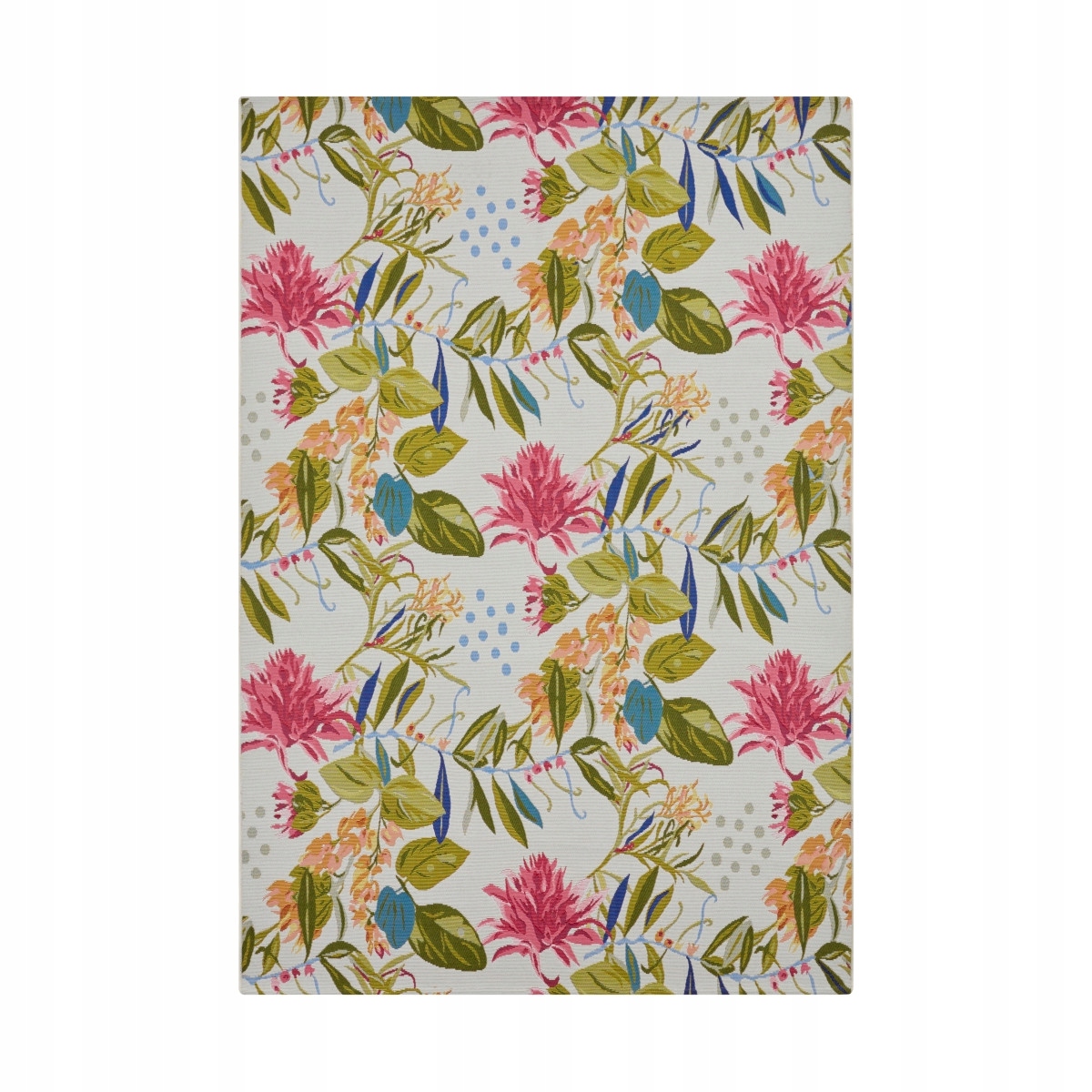 Koberec do obývačky 240 x 340 cm, plocho tkaný, farebný vzor s kvetmi