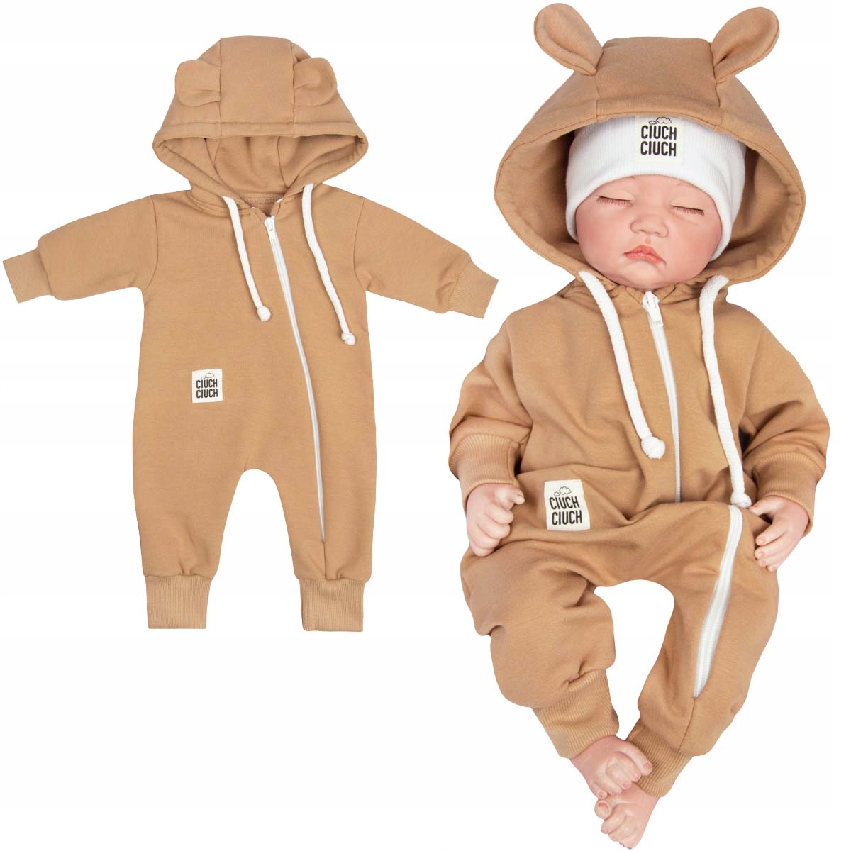 

Kombinezon pajacyk Niemowlęcy Z Uszami beż 62