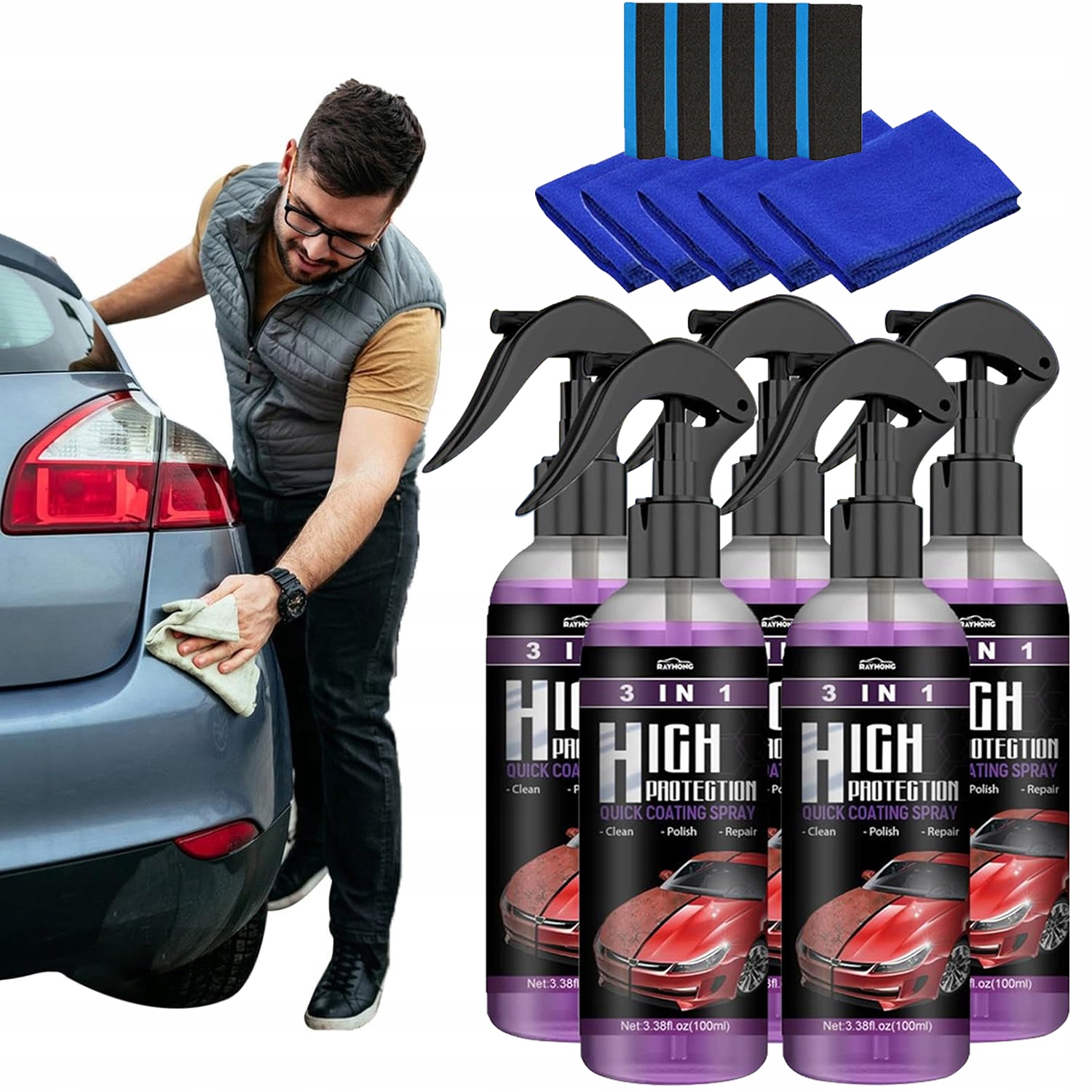 5szt Nano spray do naprawy zarysowań samochodowych 100ML