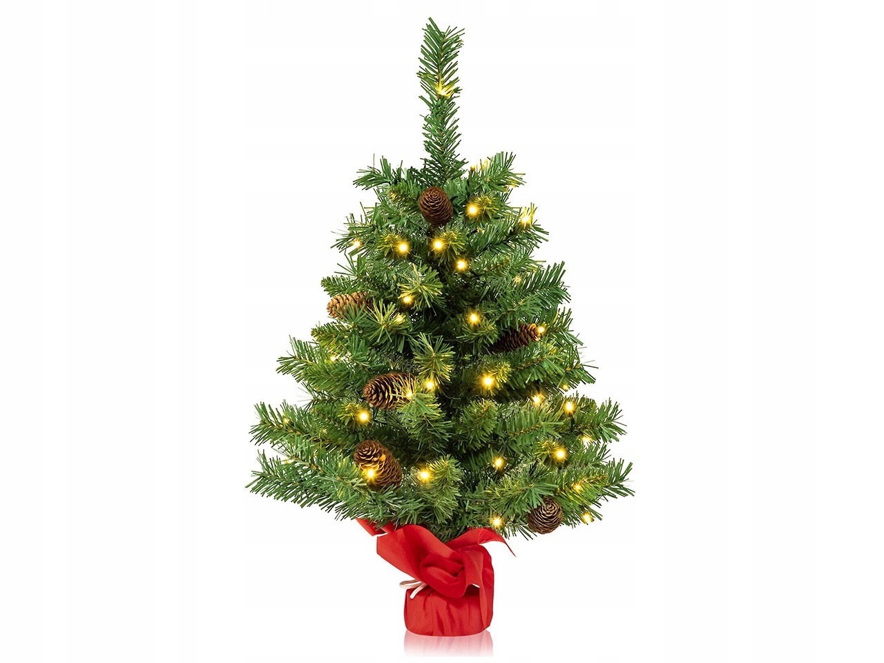 Malý vánoční stromek zdobený šiškami s Led světýlky 63 cm CM23993