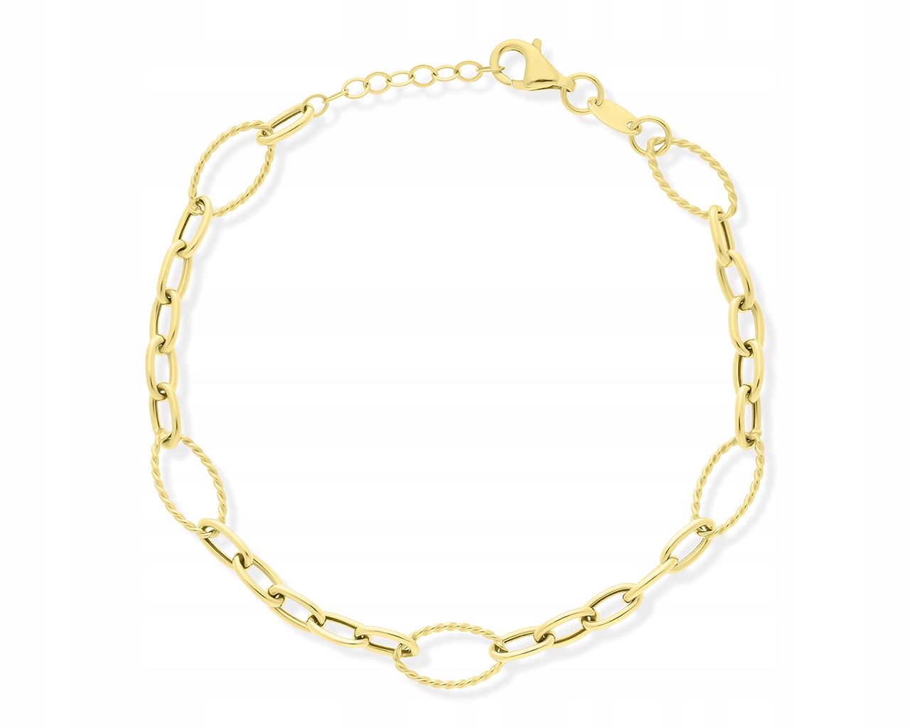 Zlatý náramek 585 široký Dámské hladké prvky