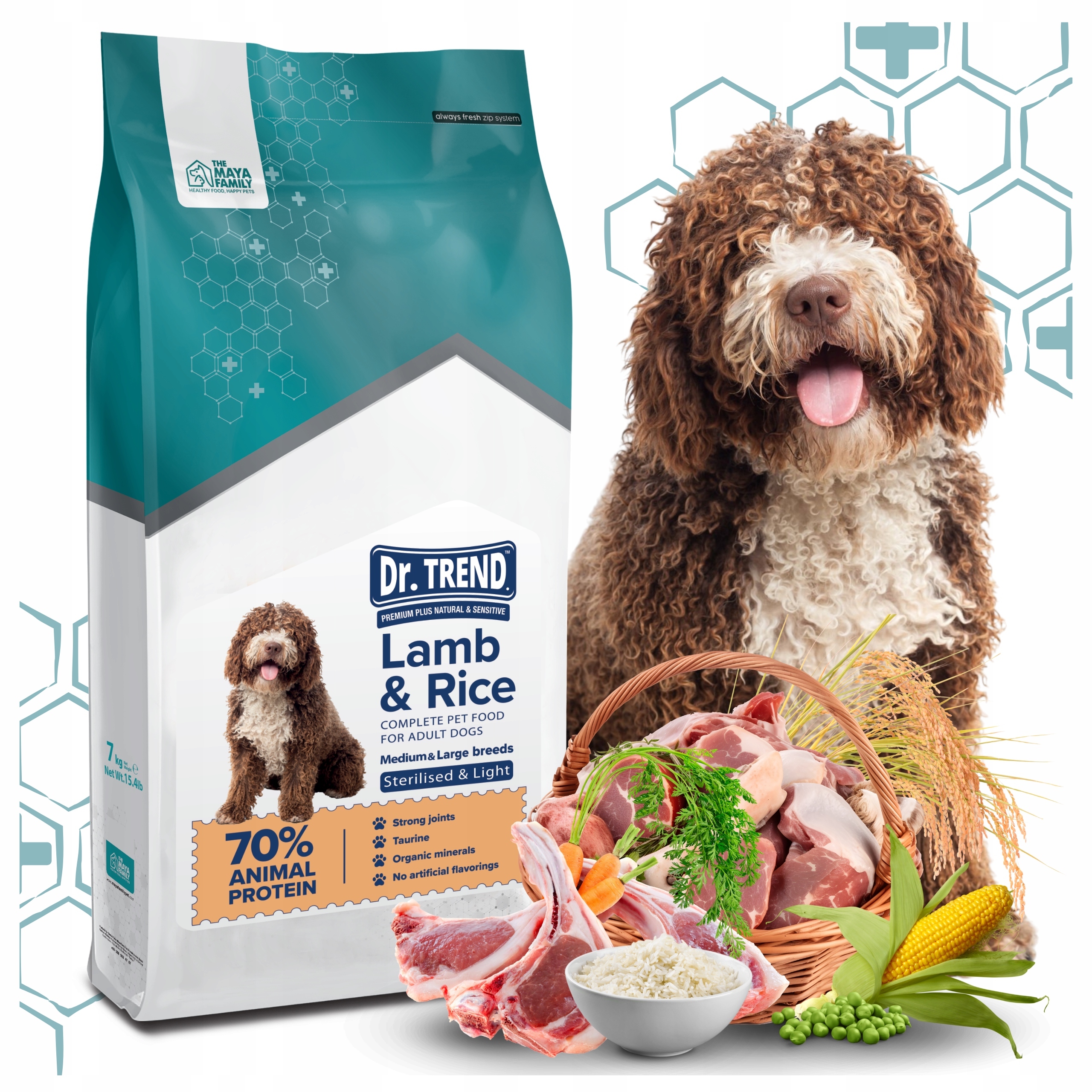 Levně Dr.Trend Steril&Light krmivo pro psy středních/velkých plemen jehněčí 7 kg