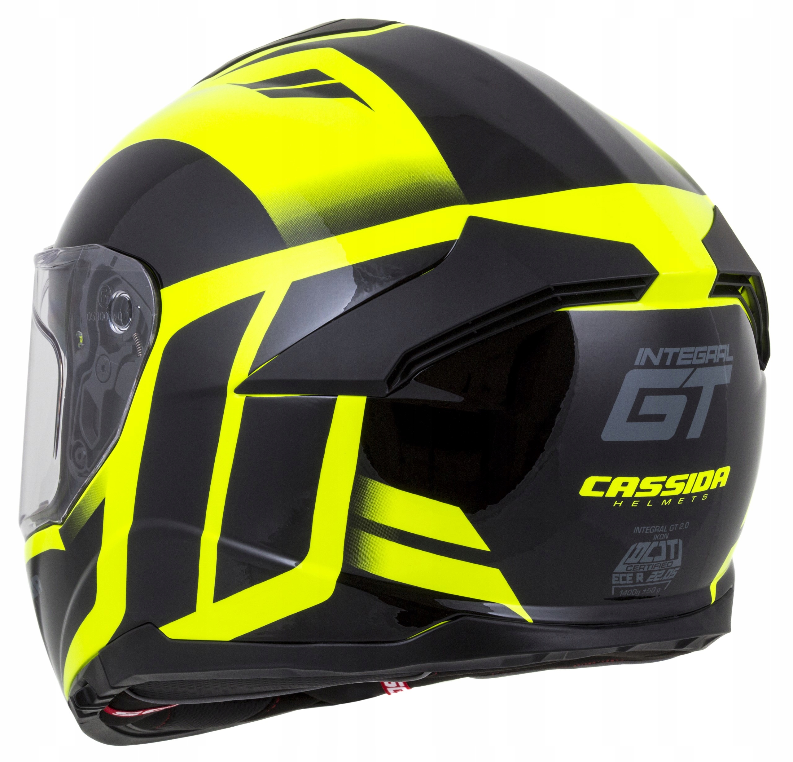 CASSIDA KASK MOTOCYKLOWY FLUO GT WŁÓKNO +PINLOCK S Obwód głowy 55-56 cm