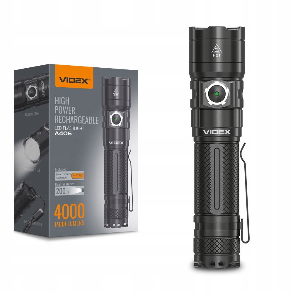 

Latarka Led A406 Videx 4000lm Premium