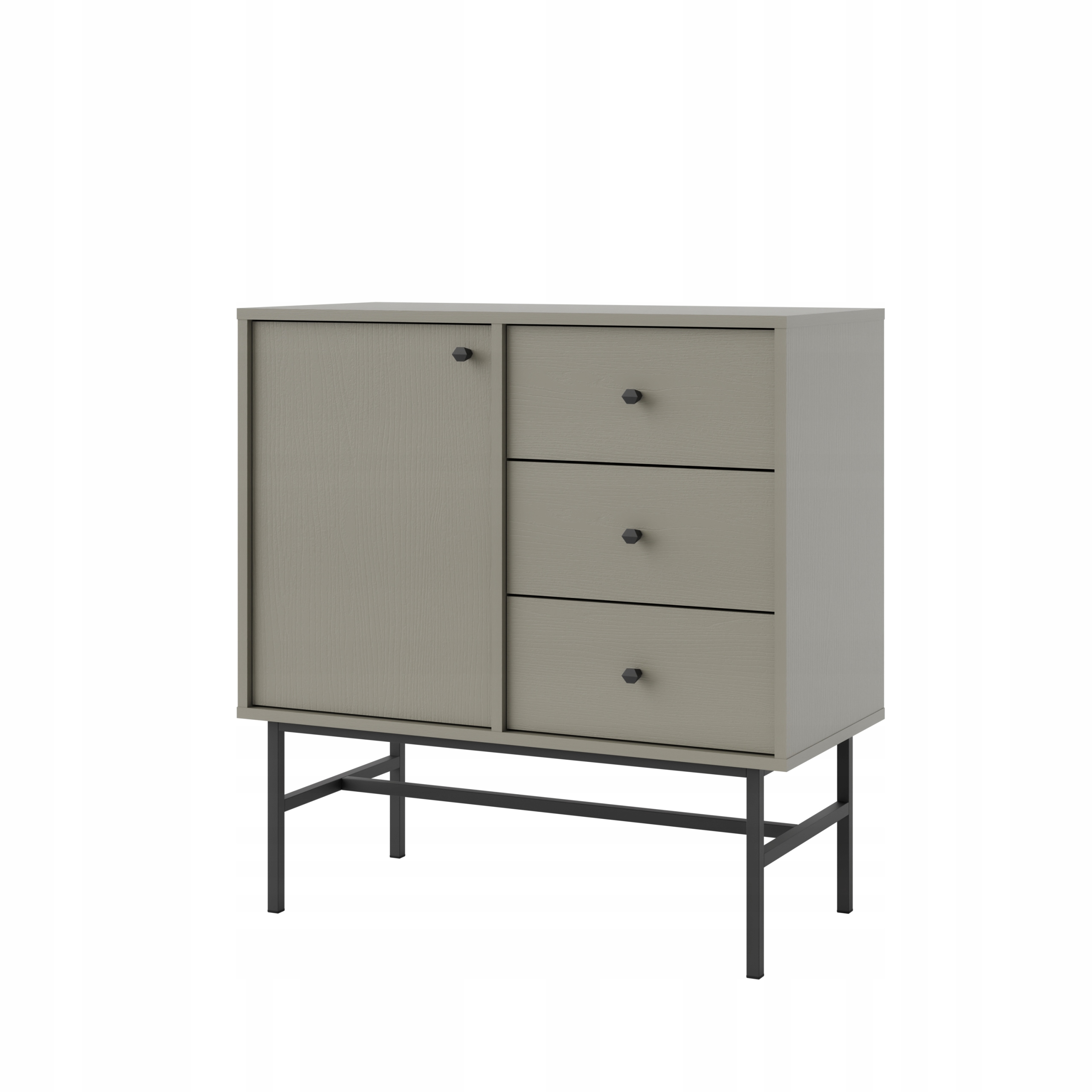 Komoda s zásuvkami do obývacího pokoje Sakai 3 1F 3S T814 Eukalyptus