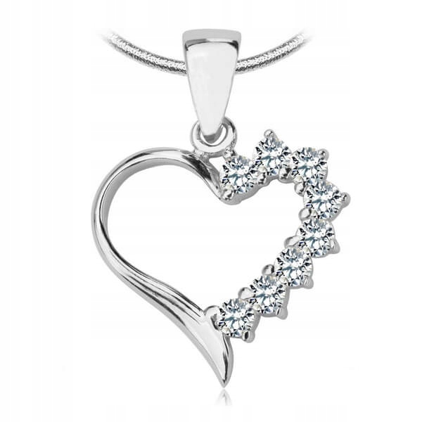 

Srebrny Wisiorek Serce z Cyrkoniami 925