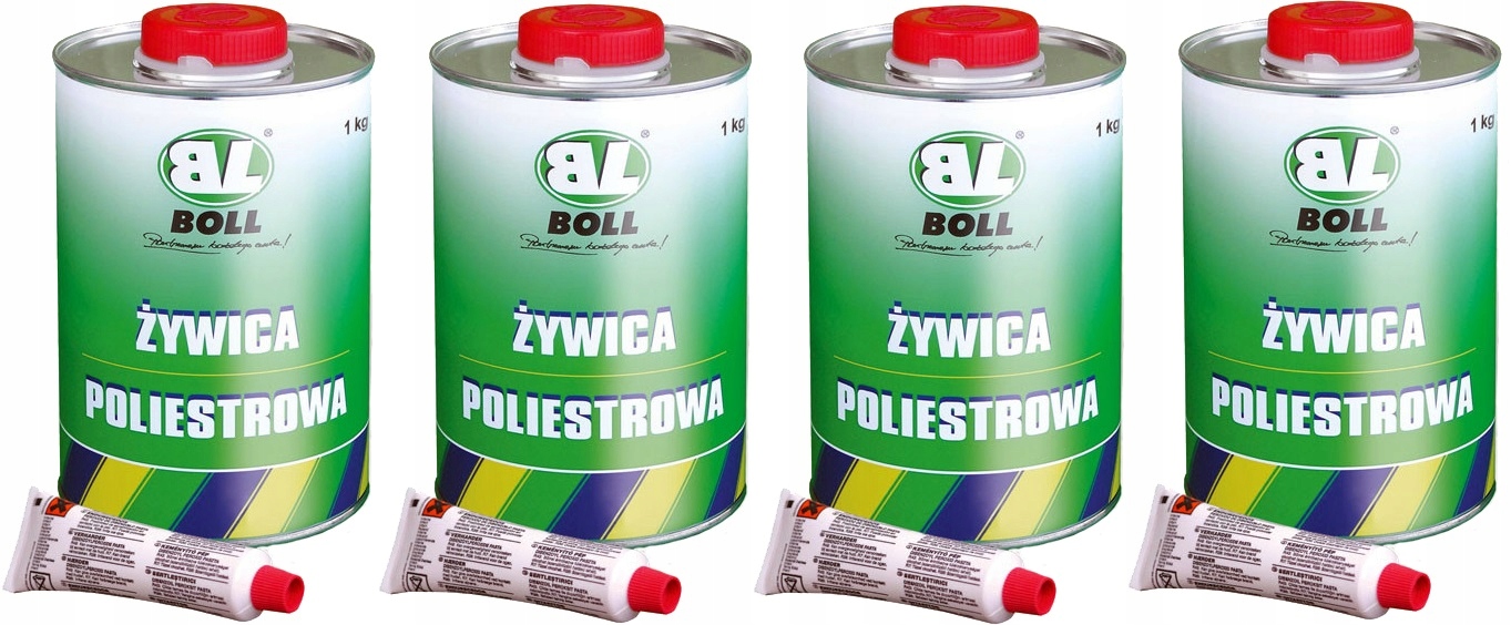 BOLL ZESTAW ŻYWICA POLIESTROWA Z UTWARDZACZEM 1KG 4 SZTUKI