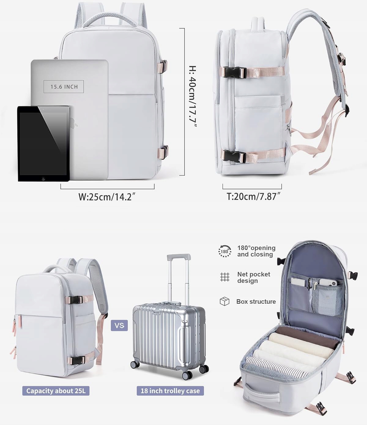 Plecak Torba Podróżna RYANAIR 40x20x25 Kabinowa Bagaż Podręczny do Samolotu Marka inna