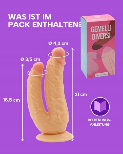 MYSECRETCASE Dildo Podwójny Dla Par 11 i 13cm Dla Kobiet i Mężczyzn — miniatura 5