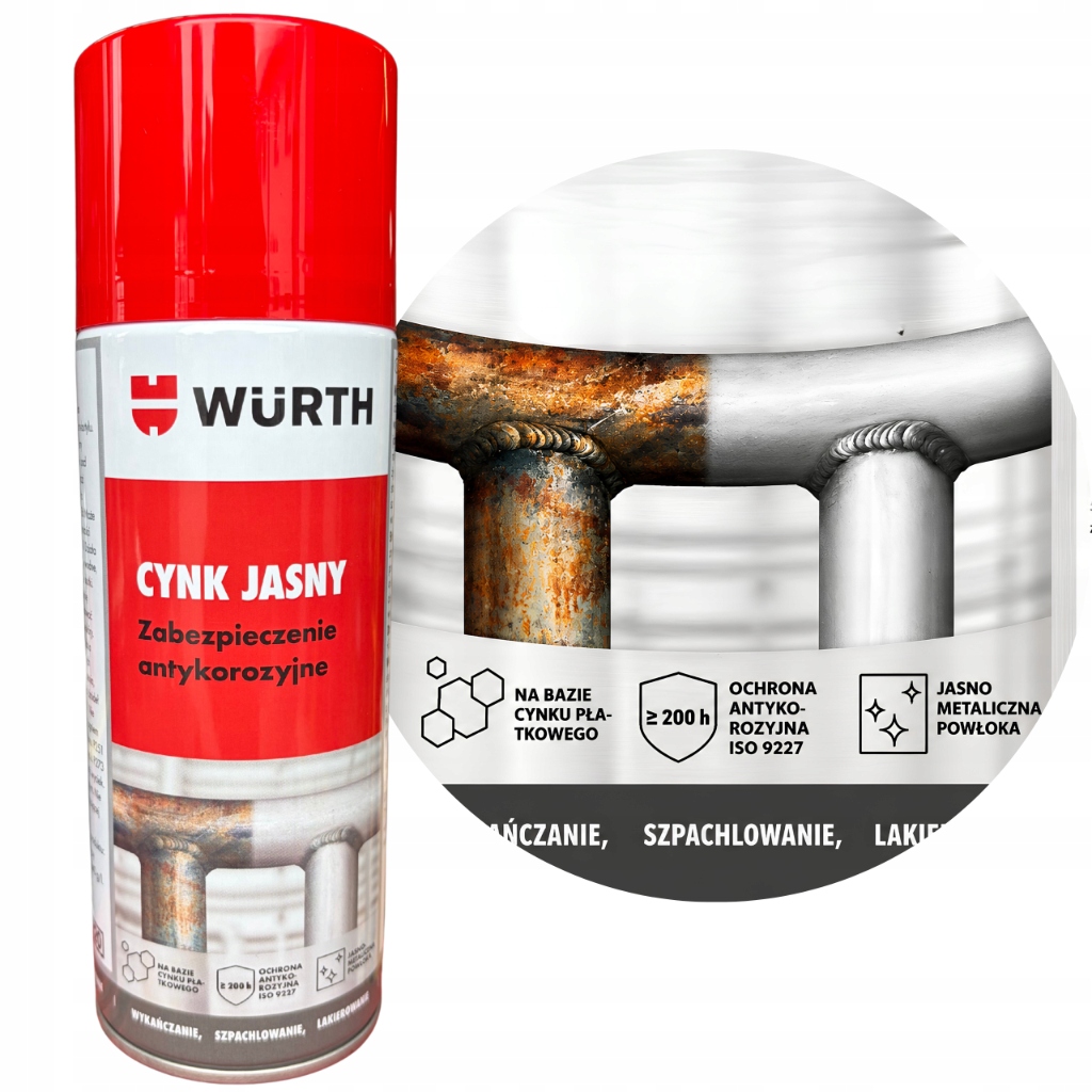 Wurth Cynk Spray cynkowy jasny podkład 400ml Wurth