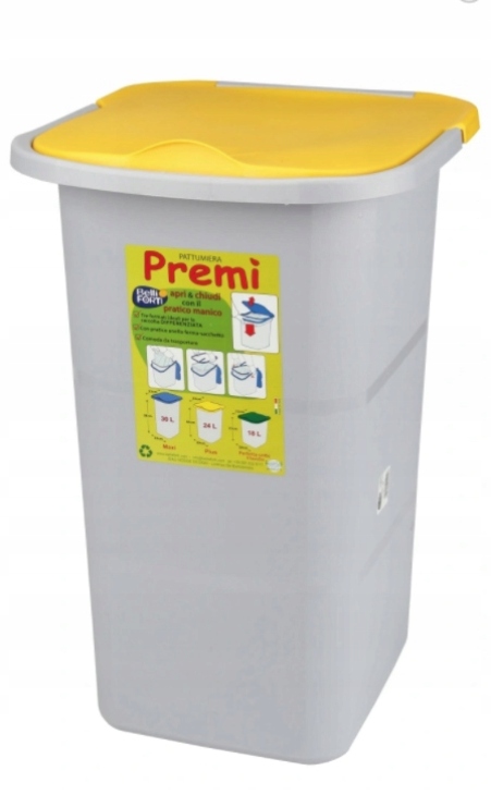 Kosz do segregacji odpadów RAVI 24l ŻÓŁTY