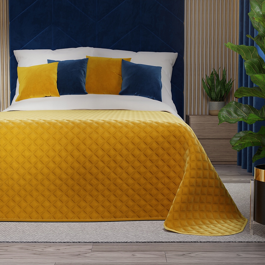 Velvi Přehoz, 170 x 210 cm, barva šafránová