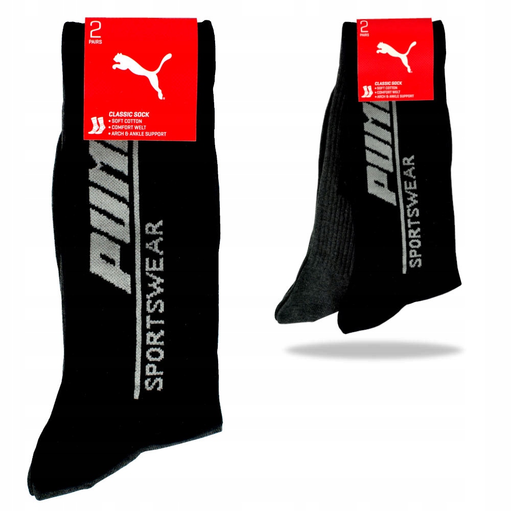 

Puma Skarpety Długie 2 pary Black Classic 43/46