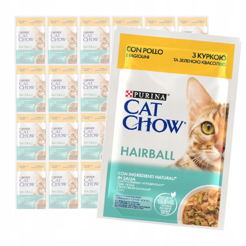 Purina Cat Chow Hairball 24x85g Mokré Krmivo Pro Kočky S Kuřecím Masem V Omáčce