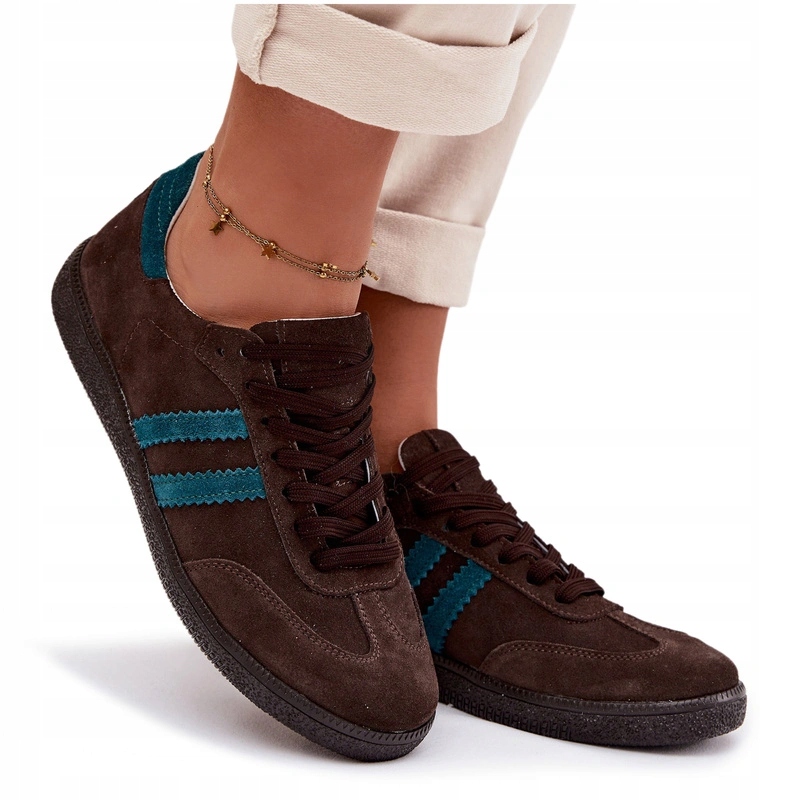 Zazoo N1068 Semišové Nízké Dámské Čokoládové Tenisky 39