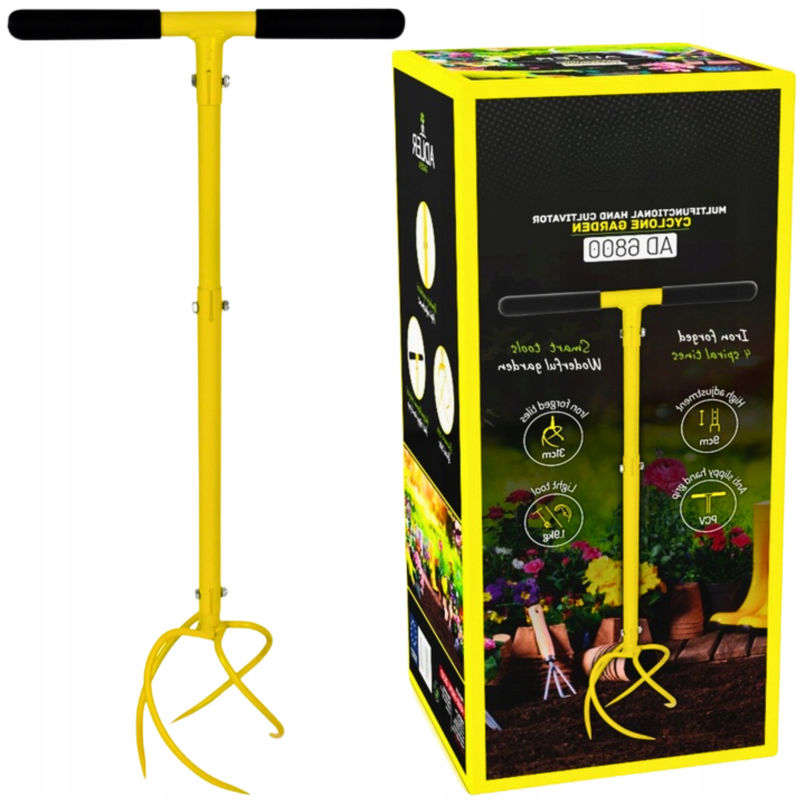 Ručný kultivátor Kyprič pôdy Záhradný sadovač Aerator Odstraňuje burinu