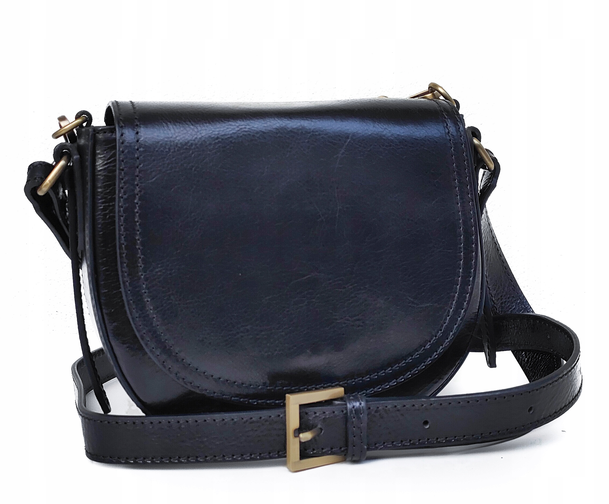 Černá klasická kabelka přes rameno z přírodní kůže Vera Pelle