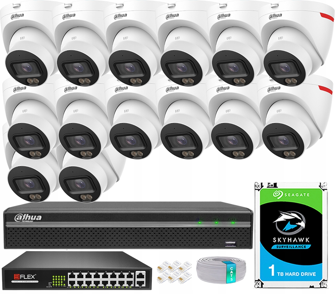 Sada monitorovania 14x kamera IPC-HDW2449T-S-PRO 4Mpx PoE Aplikácia